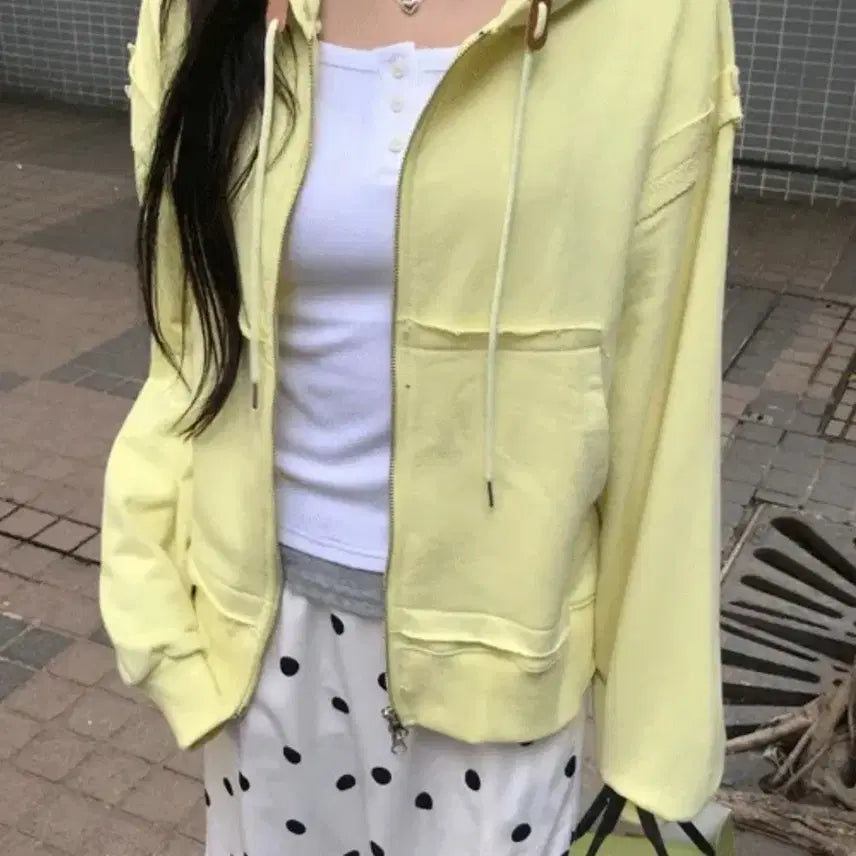 [BUNJANG] Avely Hooded Zip-up Jacket / 에이블리 후드집업 택포