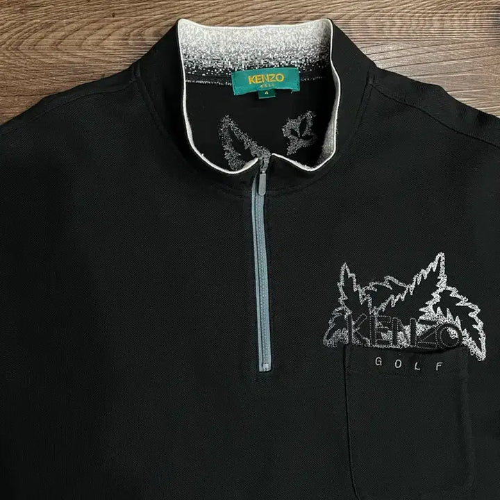 [BUNJANG] KENZO Half-Zip Short Sleeve T-shirt / 겐조 KENZO 일본판 블랙 하프집업 반팔 티셔츠