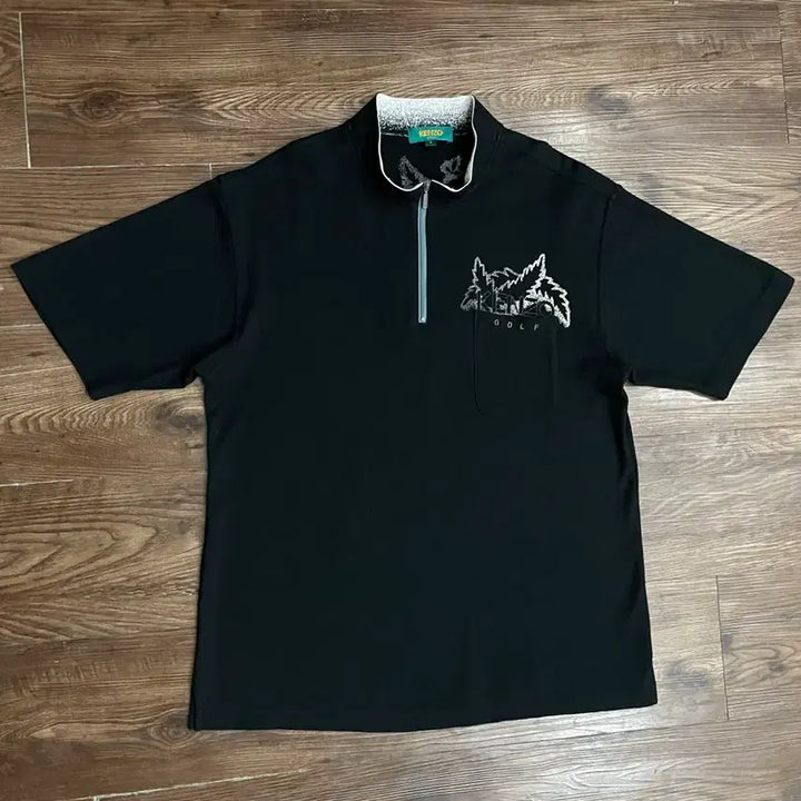 [BUNJANG] KENZO Half-Zip Short Sleeve T-shirt / 겐조 KENZO 일본판 블랙 하프집업 반팔 티셔츠