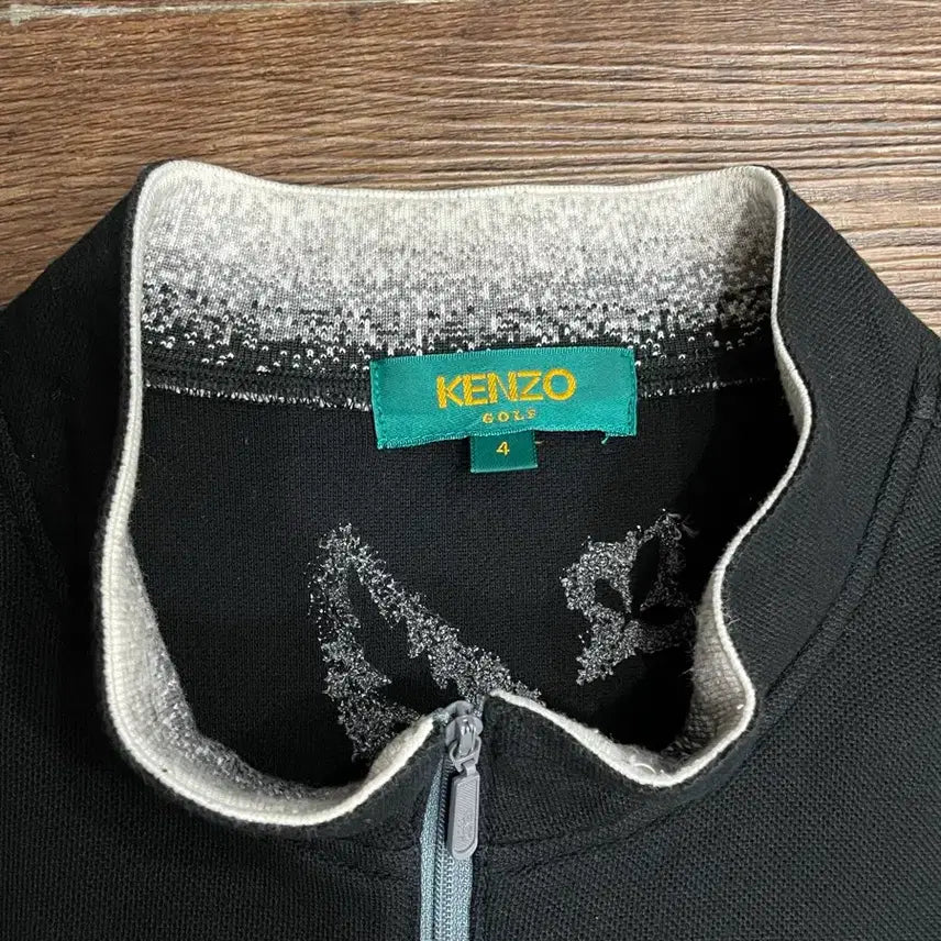[BUNJANG] KENZO Half-Zip Short Sleeve T-shirt / 겐조 KENZO 일본판 블랙 하프집업 반팔 티셔츠