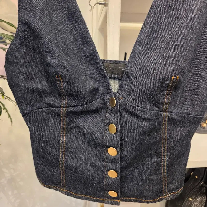 [BUNJANG] Zara Vest Top / 자라 청 뷔스티에 조끼 (새상품)