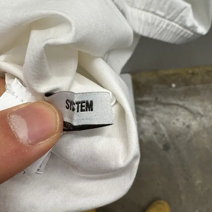 [BUNJANG] SYSTEM White Short Sleeve Blouse / SYSTEM 화이트 숏 슬리브 블라우스