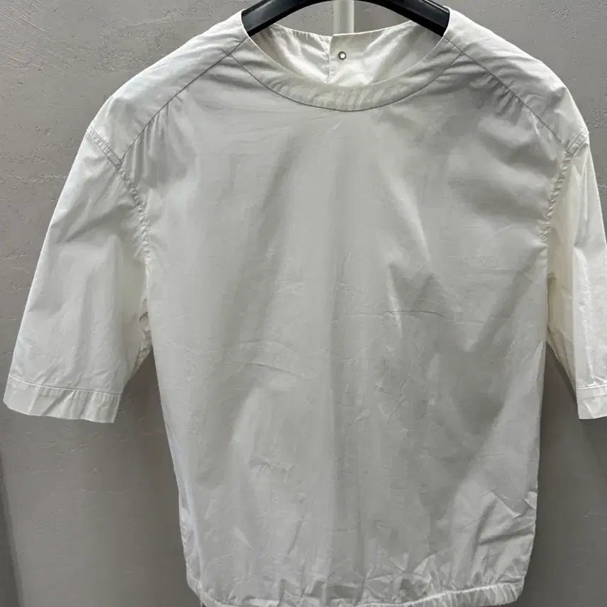 [BUNJANG] SYSTEM White Short Sleeve Blouse / SYSTEM 화이트 숏 슬리브 블라우스
