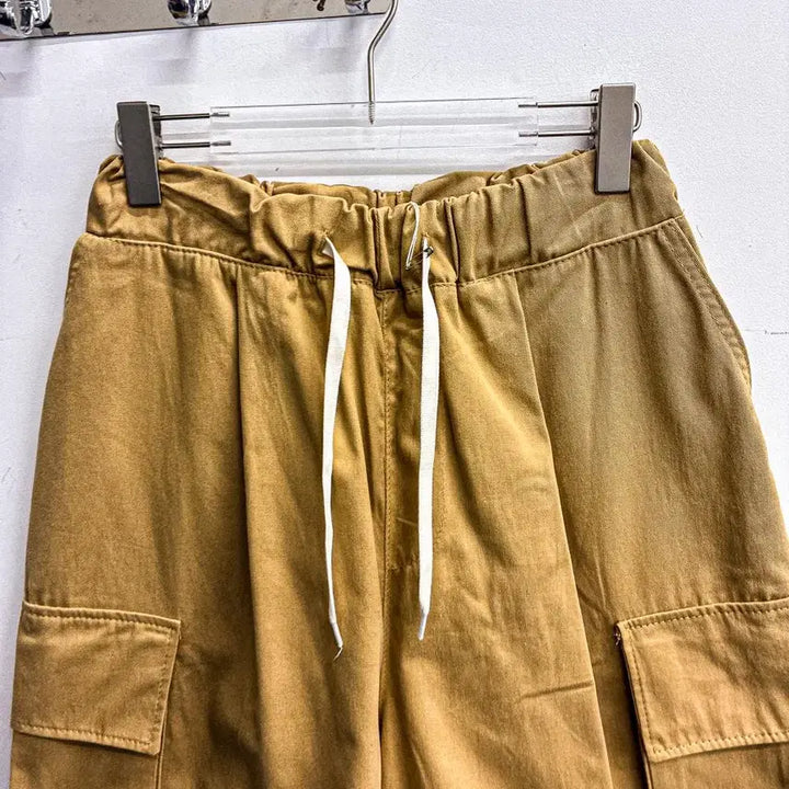 [BUNJANG] Washing Cargo Bermuda Shorts (Free Size) Beige / [새상품] 워싱 카고 버뮤다팬츠 (FREE) AF554 베이지