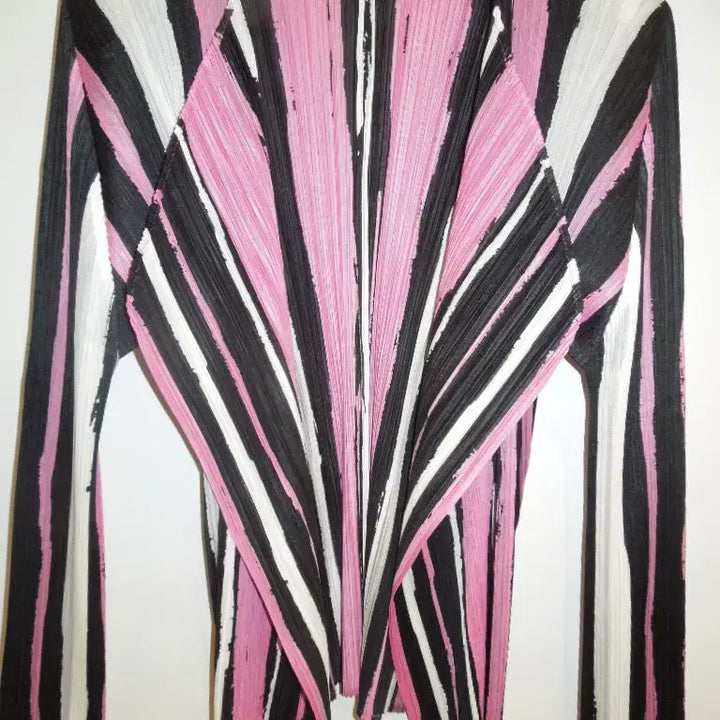 [BUNJANG] Pleats Please Striped Pattern Cardigan / 플리츠플리즈 스트라이프 패턴 가디건