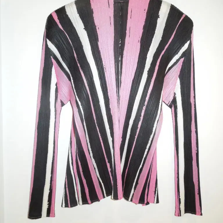 [BUNJANG] Pleats Please Striped Pattern Cardigan / 플리츠플리즈 스트라이프 패턴 가디건