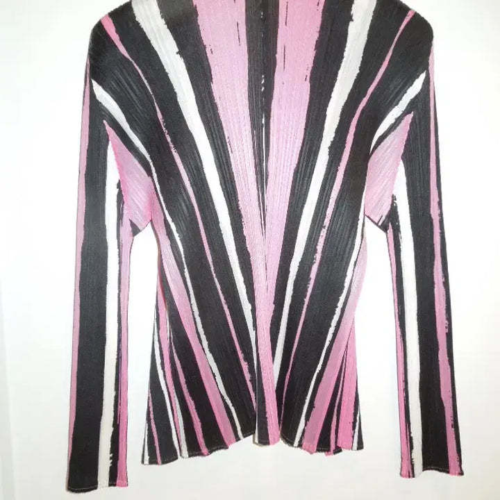 [BUNJANG] Pleats Please Striped Pattern Cardigan / 플리츠플리즈 스트라이프 패턴 가디건