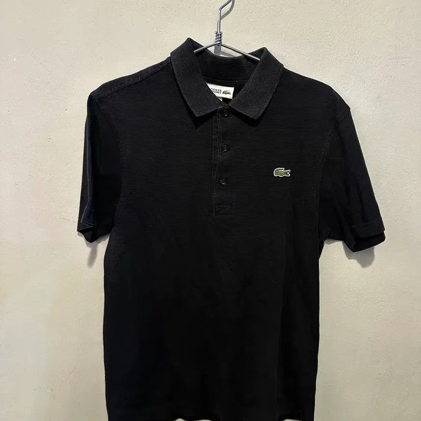 [BUNJANG] Lacoste Black Short Sleeve Polo Shirt / 라코스테 블랙 반팔 카라티셔츠