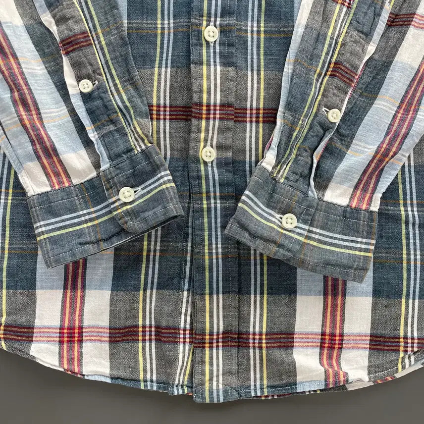 [BUNJANG] Polo Ralph Lauren Linen Tartan Check Shirt / [M] 폴로 랄프로렌 자수 로고 린넨 타탄 체크 셔츠