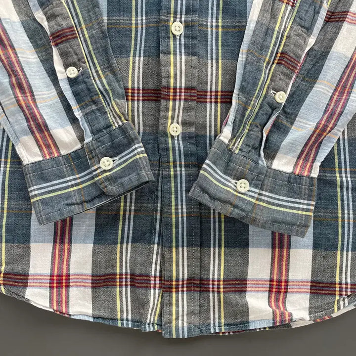 [BUNJANG] Polo Ralph Lauren Linen Tartan Check Shirt / [M] 폴로 랄프로렌 자수 로고 린넨 타탄 체크 셔츠
