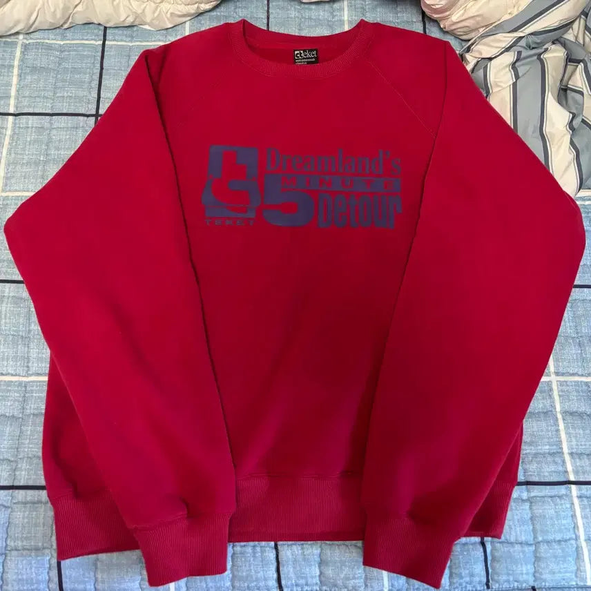 [BUNJANG] TEKET Red Fleece Sweatshirt L / TEKET 빨간색 기모 맨투맨 티셔츠 L