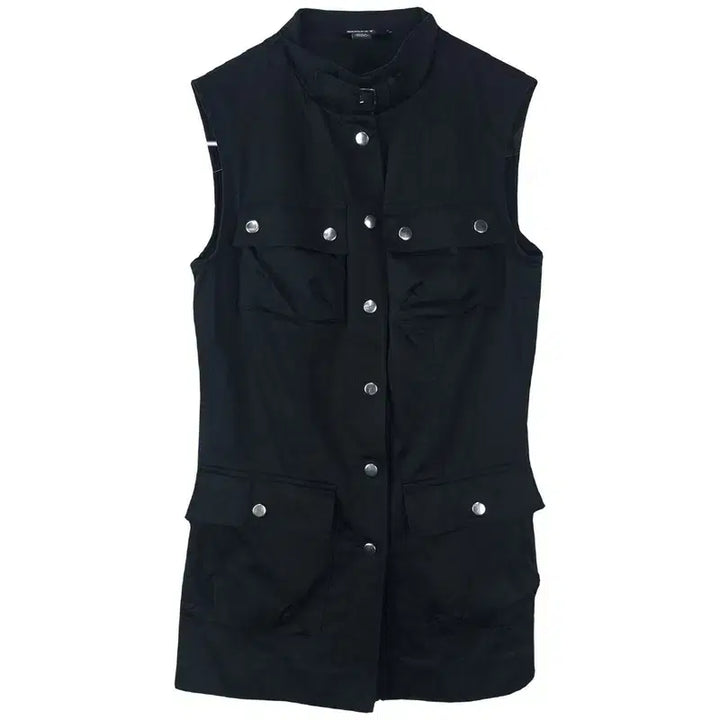 [BUNJANG] DKNY Multi Pocket Long Field Vest Black M20207 / 도나카란뉴욕 멀티 포켓 롱 야상 베스트 블랙 M20207
