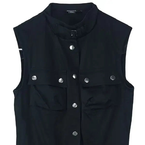 [BUNJANG] DKNY Multi Pocket Long Field Vest Black M20207 / 도나카란뉴욕 멀티 포켓 롱 야상 베스트 블랙 M20207