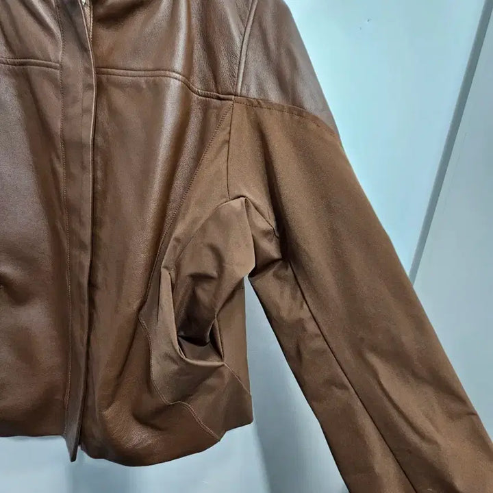 [BUNJANG] Hilumming Brown Leather Bomber Jacket / 허밍(Hilumming)브라운 레더 봄버 자켓