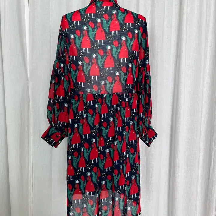 [BUNJANG] Patterned Chiffon Shirt Dress / 새상품//패턴 셔츠 쉬폰원피스