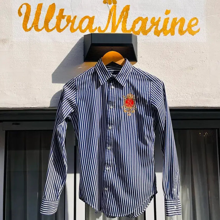 [BUNJANG] Polo Ralph Lauren Crest Embroidered Stripe Shirt / 폴로 랄프로렌 크레스트 자수 스트라이프 셔츠