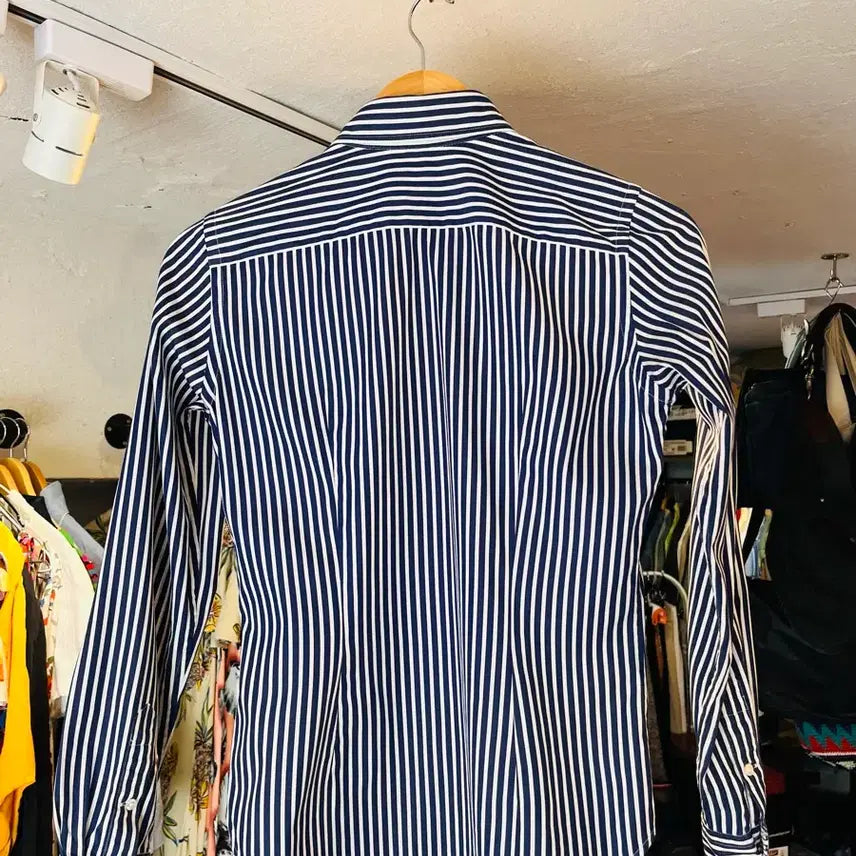 [BUNJANG] Polo Ralph Lauren Crest Embroidered Stripe Shirt / 폴로 랄프로렌 크레스트 자수 스트라이프 셔츠