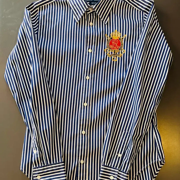 [BUNJANG] Polo Ralph Lauren Crest Embroidered Stripe Shirt / 폴로 랄프로렌 크레스트 자수 스트라이프 셔츠