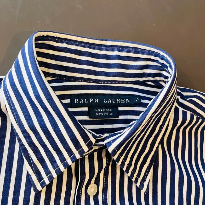 [BUNJANG] Polo Ralph Lauren Crest Embroidered Stripe Shirt / 폴로 랄프로렌 크레스트 자수 스트라이프 셔츠