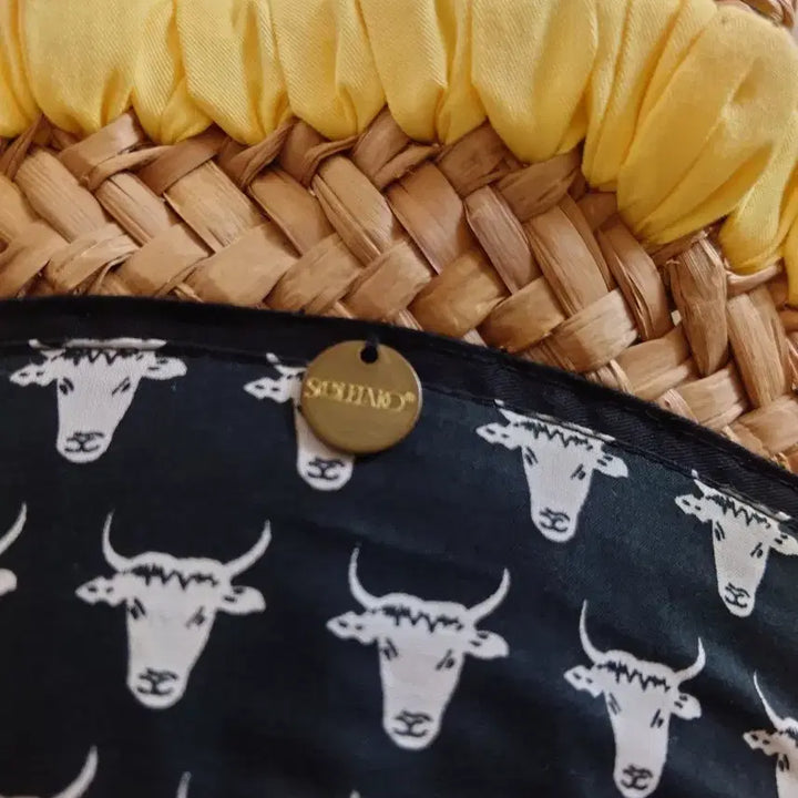 [BUNJANG] French Rattan Leather Tote Bag / 프랑스 라탄 소가죽 손잡이 토트백