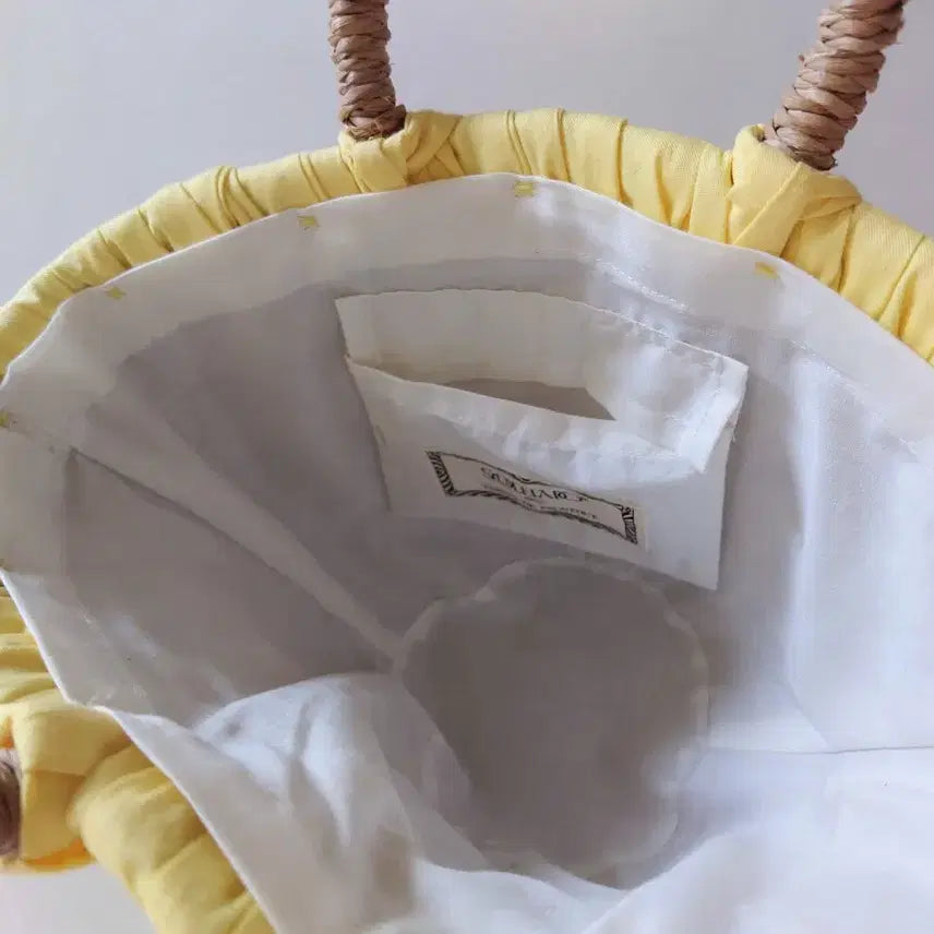 [BUNJANG] French Rattan Leather Tote Bag / 프랑스 라탄 소가죽 손잡이 토트백