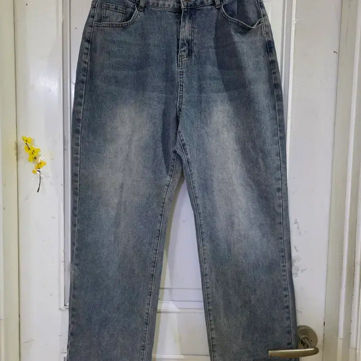 [BUNJANG] Spring Elastic Wide Jeans 77 / 봄  밴딩  스판  와이드  청통바지   77사이즈