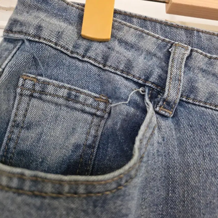 [BUNJANG] Spring Elastic Wide Jeans 77 / 봄  밴딩  스판  와이드  청통바지   77사이즈