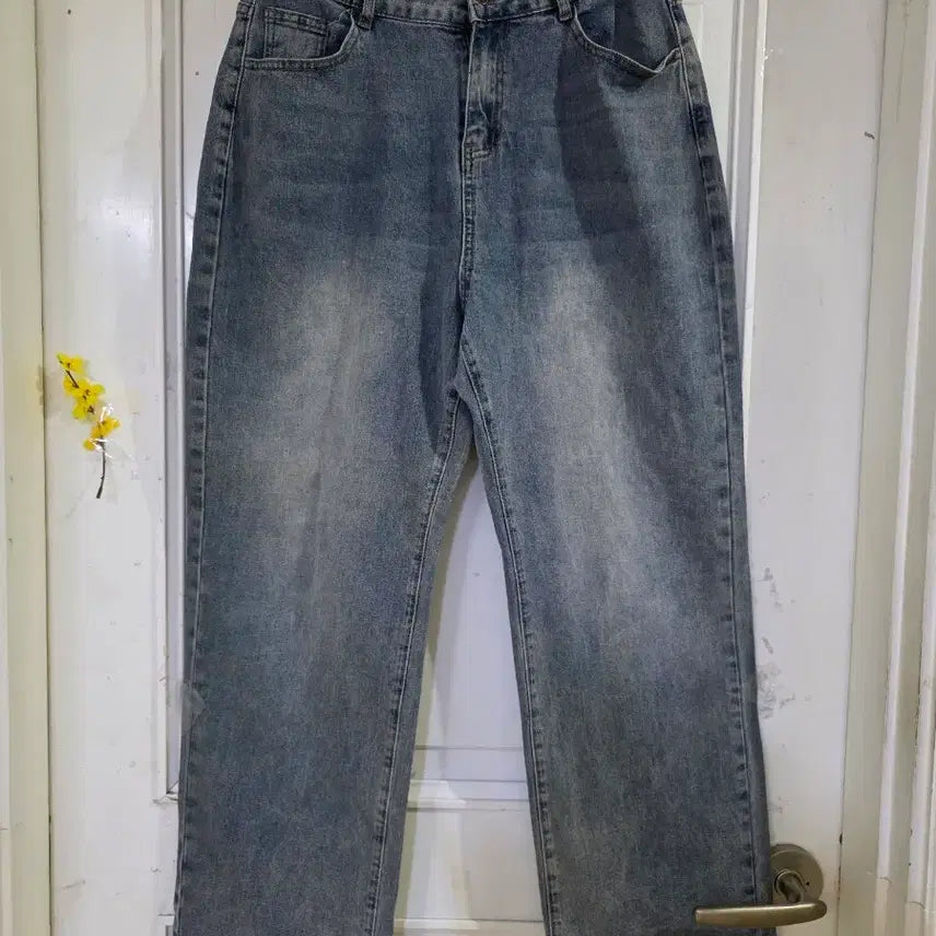 [BUNJANG] Spring Elastic Wide Jeans 77 / 봄  밴딩  스판  와이드  청통바지   77사이즈