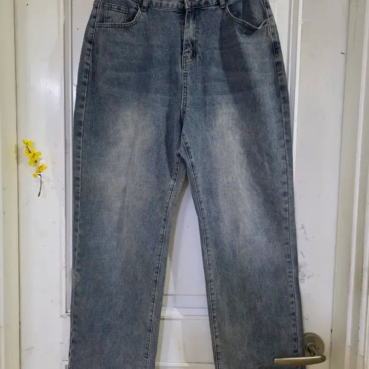 [BUNJANG] Spring Elastic Wide Jeans 77 / 봄  밴딩  스판  와이드  청통바지   77사이즈