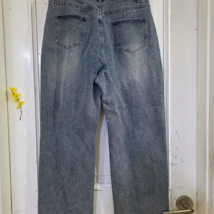 [BUNJANG] Spring Elastic Wide Jeans 77 / 봄  밴딩  스판  와이드  청통바지   77사이즈