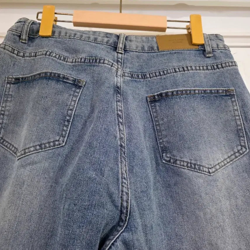 [BUNJANG] Spring Elastic Wide Jeans 77 / 봄  밴딩  스판  와이드  청통바지   77사이즈