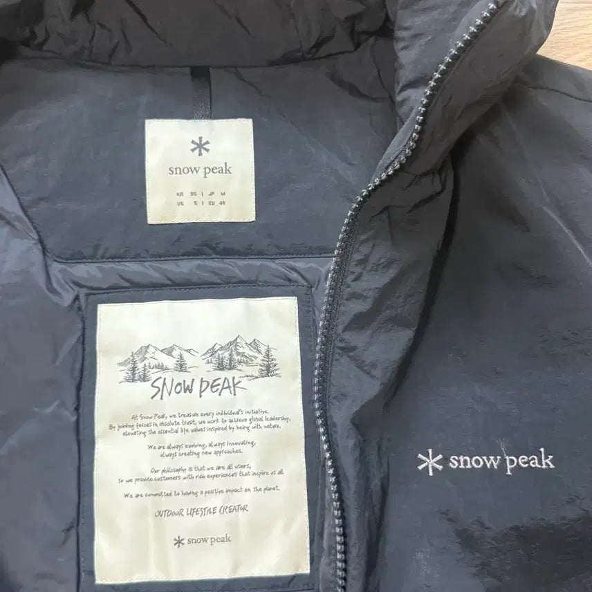 [SOLD OUT] 스노우피크 경량 후드 패딩 블랙 M