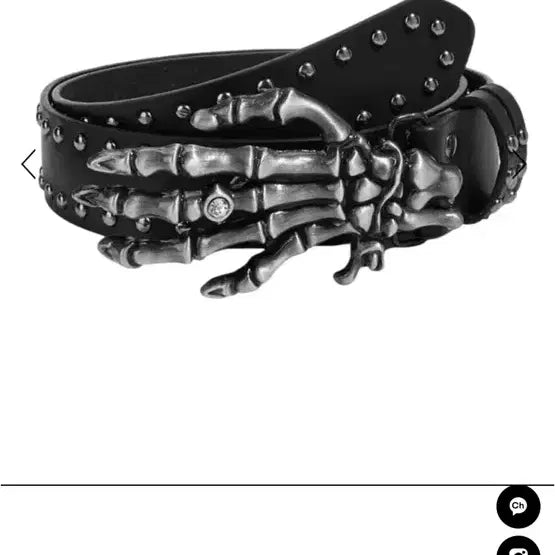 [BUNJANG] Connie Island Skull Hand Buckle Belt / 고스펑크락시크지뢰 코니 아일랜드 해골 손 벨트