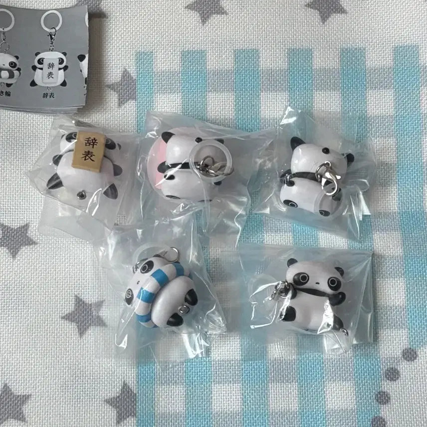[BUNJANG] Tarepanda Panda Mejirushi 5-Piece Full Set Mascot Keychain / 타레팬더 타래팬더 연결 메지루시 5종 풀세트