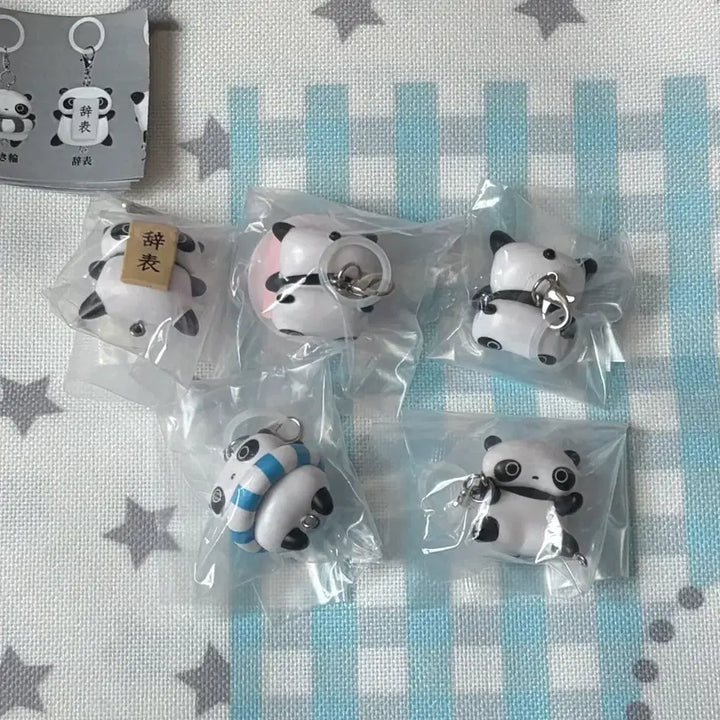 [BUNJANG] Tarepanda Panda Mejirushi 5-Piece Full Set Mascot Keychain / 타레팬더 타래팬더 연결 메지루시 5종 풀세트