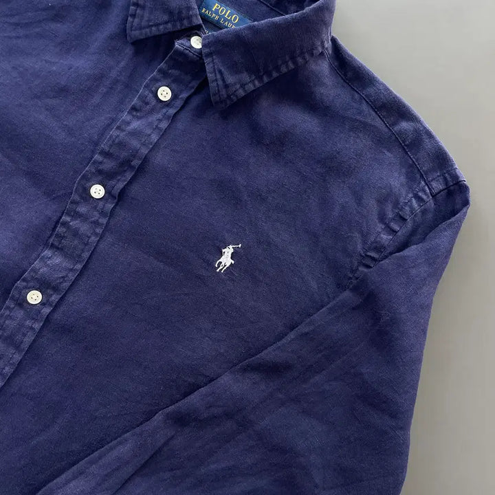 [SOLD OUT] [L] 폴로 랄프로렌 자수 로고 린넨 셔츠 릴렉스 핏 QR인증