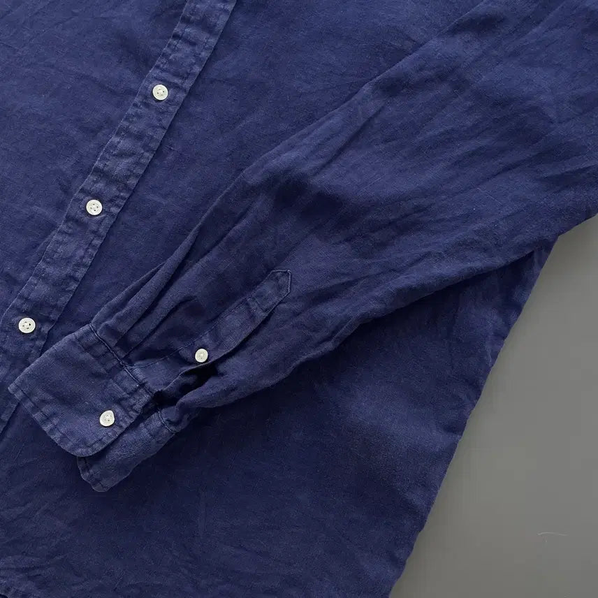[SOLD OUT] [L] 폴로 랄프로렌 자수 로고 린넨 셔츠 릴렉스 핏 QR인증