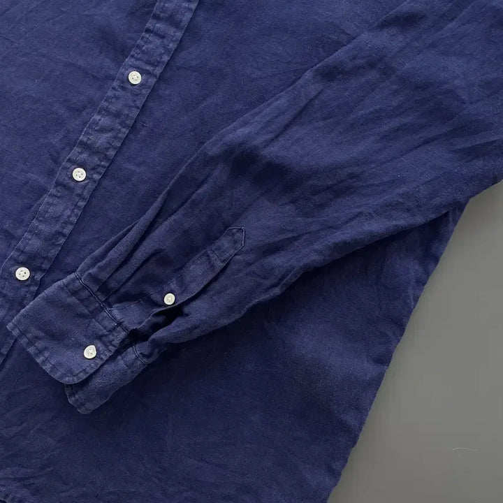 [SOLD OUT] [L] 폴로 랄프로렌 자수 로고 린넨 셔츠 릴렉스 핏 QR인증
