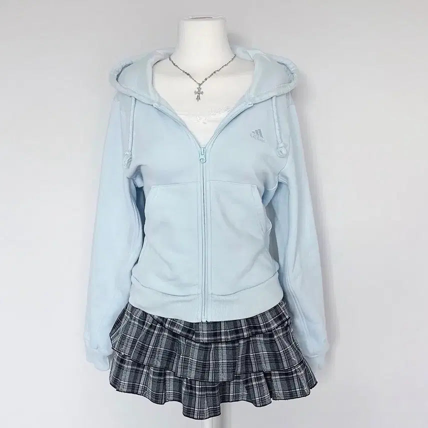 [SOLD OUT] 아디다스 하늘 세미크롭 후드집업