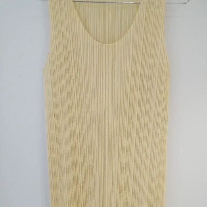 [BUNJANG] Pleats Please Ivory Long Dress / 플리츠플리즈 아이보리 롱 원피스