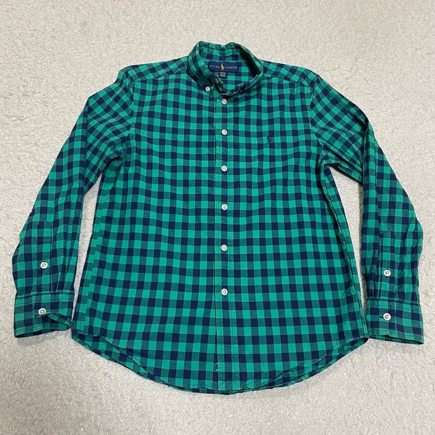 [BUNJANG] Polo Ralph Lauren Kids Checkered Shirt / 폴로 랄프로렌 키즈 아동 체크 셔츠 남방 그린 10-12