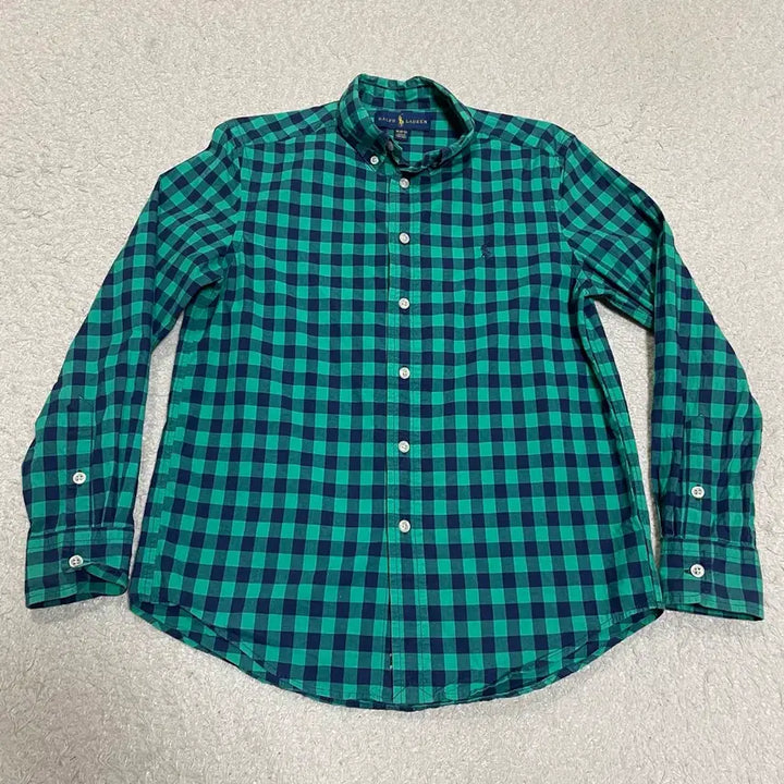 [BUNJANG] Polo Ralph Lauren Kids Checkered Shirt / 폴로 랄프로렌 키즈 아동 체크 셔츠 남방 그린 10-12