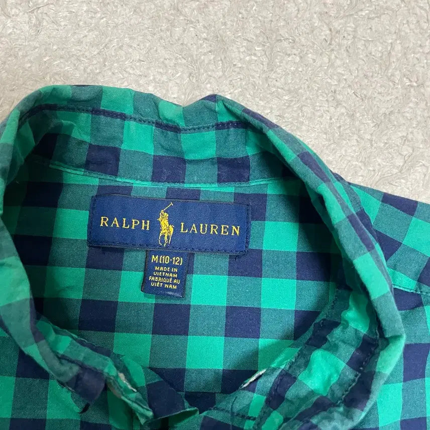 [BUNJANG] Polo Ralph Lauren Kids Checkered Shirt / 폴로 랄프로렌 키즈 아동 체크 셔츠 남방 그린 10-12