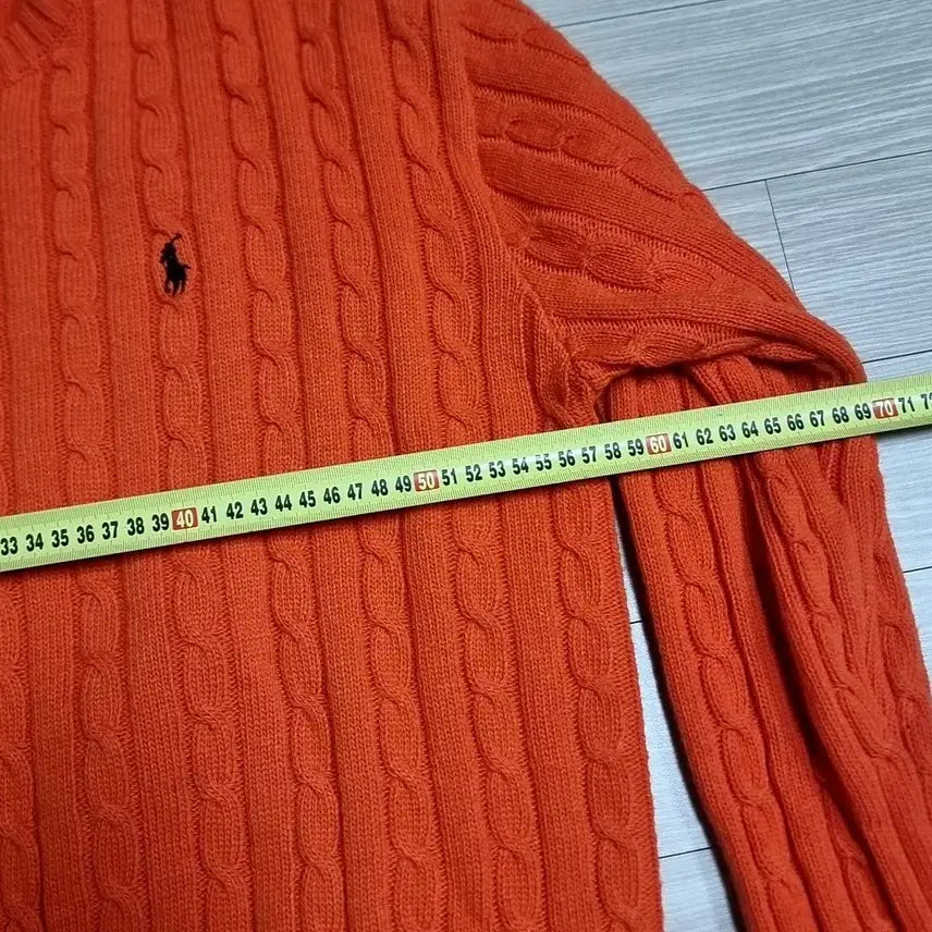 [BUNJANG] Polo Ralph Lauren Cable Knit Sweater / 폴로 랄프로렌 케이블 니트 오렌지(라지)