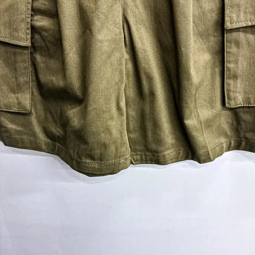 [BUNJANG] Washing Cargo Bermuda Shorts (Free Size) - Khaki / [새상품] 워싱 카고 버뮤다팬츠 (FREE) AF555 카키