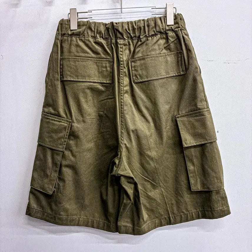 [BUNJANG] Washing Cargo Bermuda Shorts (Free Size) - Khaki / [새상품] 워싱 카고 버뮤다팬츠 (FREE) AF555 카키