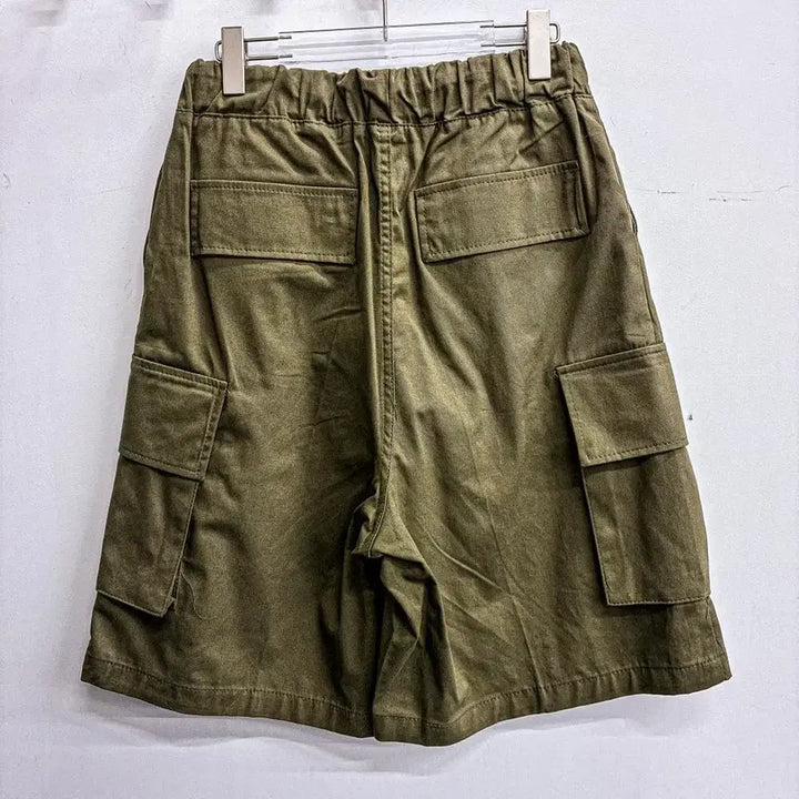 [BUNJANG] Washing Cargo Bermuda Shorts (Free Size) - Khaki / [새상품] 워싱 카고 버뮤다팬츠 (FREE) AF555 카키