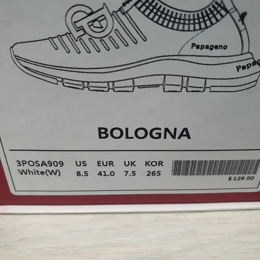 [BUNJANG] Papageno Bologna Slip-on Sneakers White 265 / 파파게노 스니커즈 슬립온 운동화 화이트 265 새제품