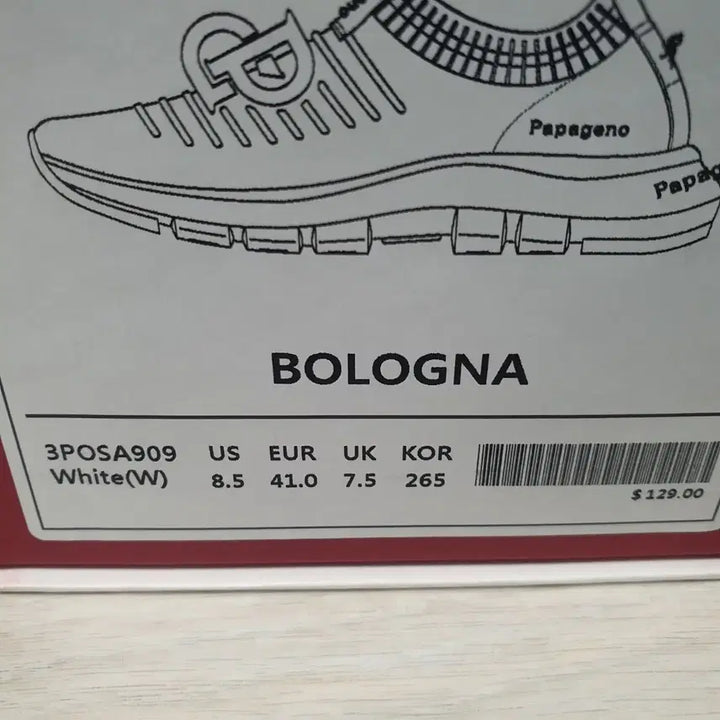 [BUNJANG] Papageno Bologna Slip-on Sneakers White 265 / 파파게노 스니커즈 슬립온 운동화 화이트 265 새제품