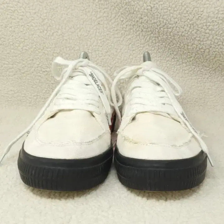 [BUNJANG] Off-White Low Vulcanized White Canvas Sneakers / [정품] 오프화이트 로우 벌커나이즈드 화이트 캔버스 (42사이즈/270)